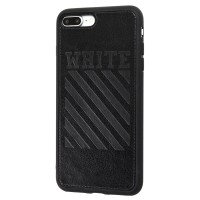 Чехол для iPhone 7 Plus / 8 Plus off-white leather черный