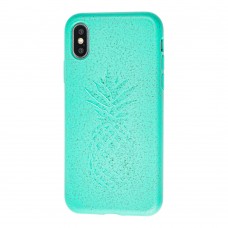 Чехол для iPhone X / Xs Eco-friendly nature "ананас" зеленый
