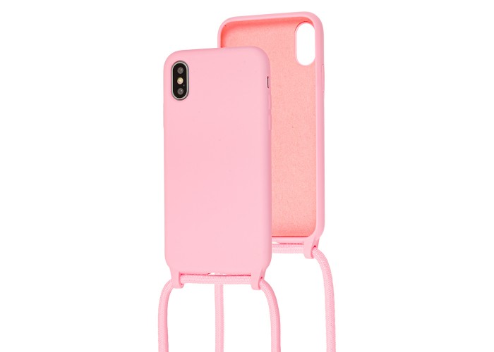 Чехол для iPhone X / Xs Lanyard without logo cotton candy