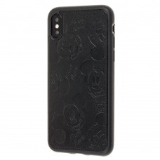 Чехол для iPhone X / Xs Mickey Mouse leather черный