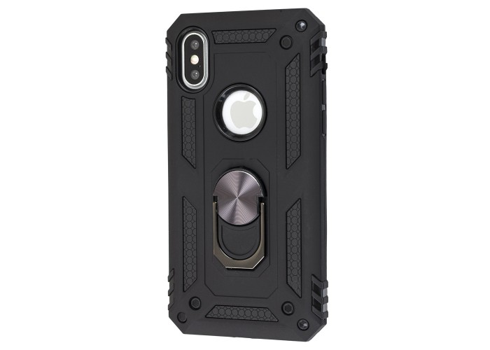Чехол для iPhone X / Xs Serge Ring ударопрочный черный