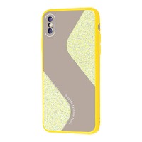 Чехол для iPhone X / Xs Shine mirror желтый