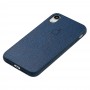 Чехол для iPhone Xr Leather cover синий