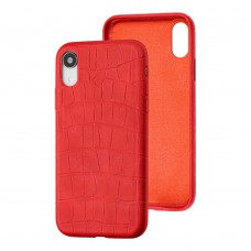 Чехол для iPhone Xr Leather croco full красный