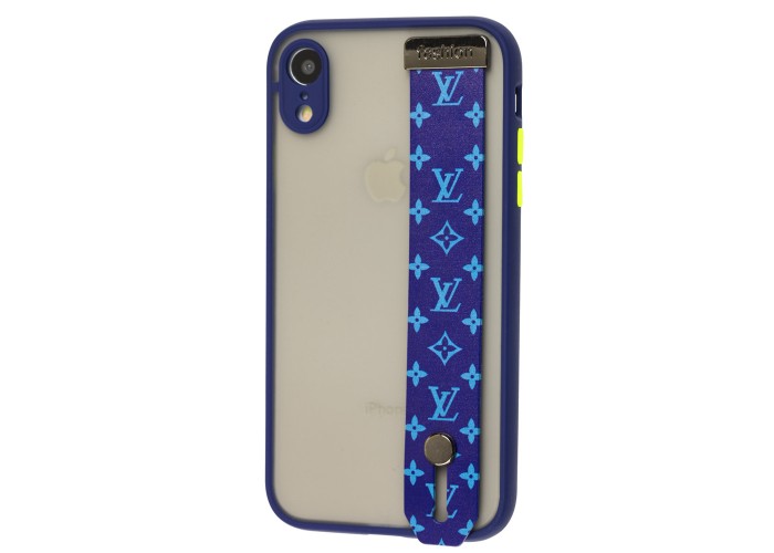 Чехол для iPhone Xr WristBand LV синий / голубой