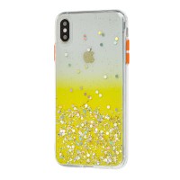 Чехол для iPhone Xs Max Glitter Bling желтый