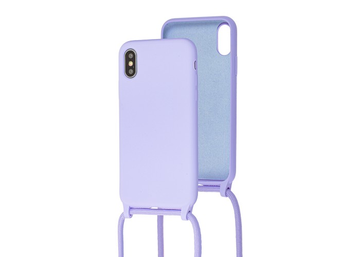 Чехол для iPhone Xs Max Lanyard without logo light purple