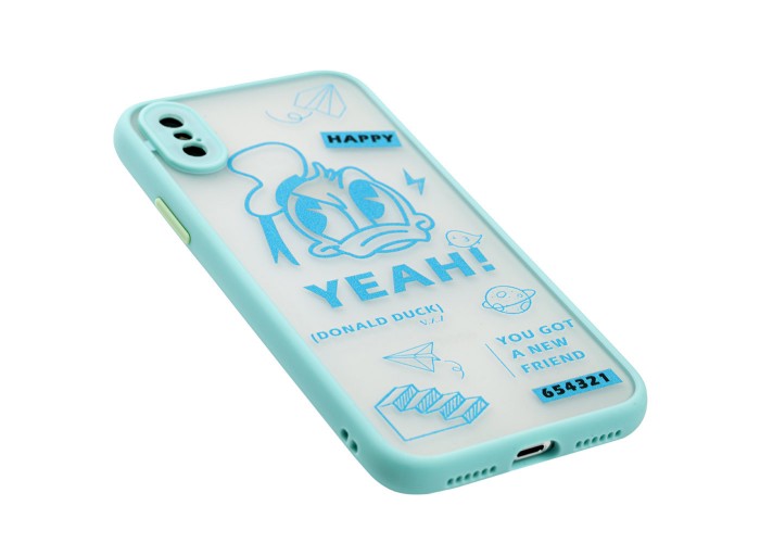 Чехол для iPhone Xs Max Picture shadow matte Donald Duck бирюзовый