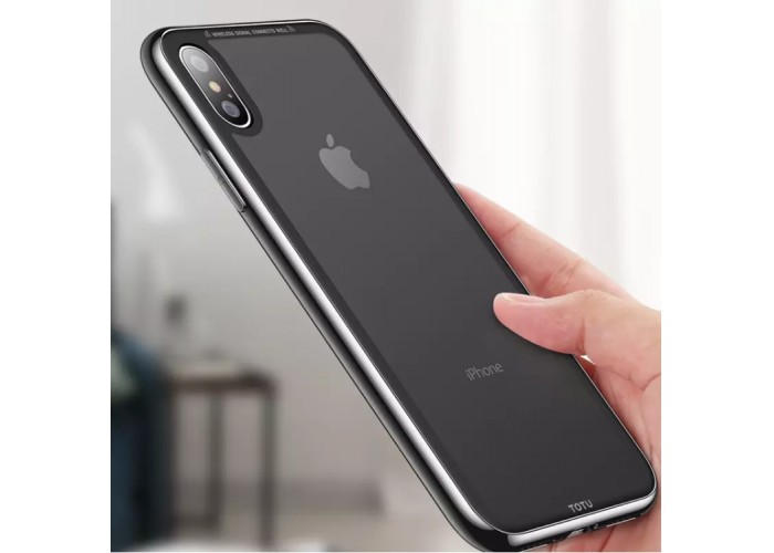 Чехол для iPhone Xs Max Style electroplating черно серый
