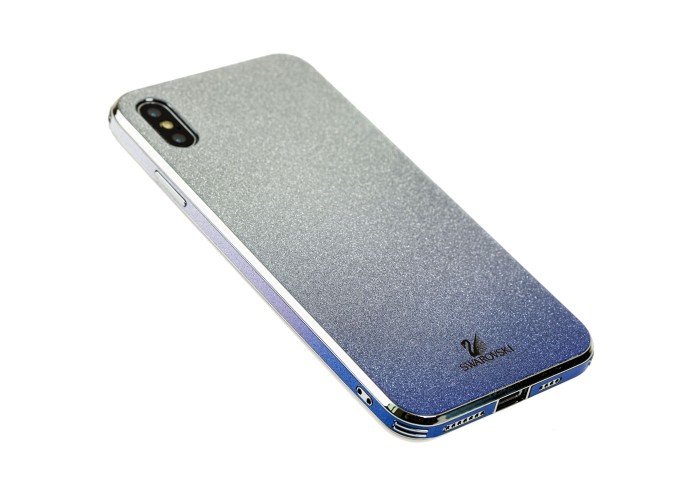 Чехол для iPhone Xs Max Swaro glass серебристо-синий