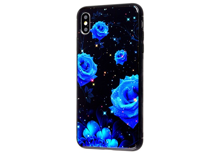 Чехол для iPhone Xs Max glass роза