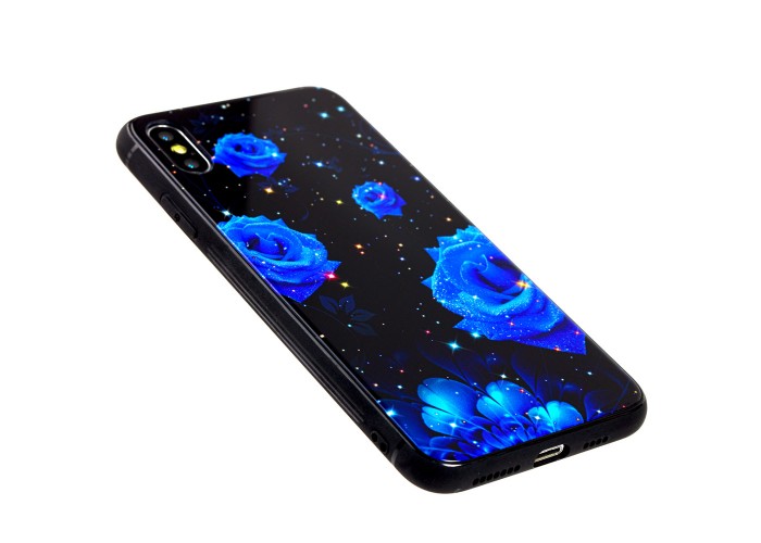 Чехол для iPhone Xs Max glass роза