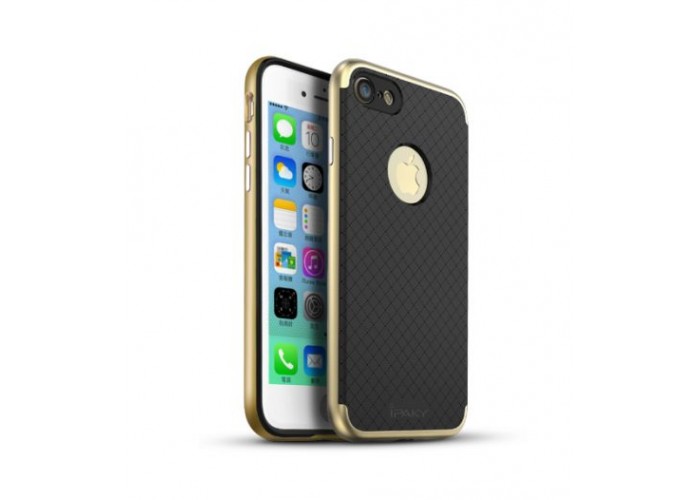Чехол противоударный iPaky для iPhone 7 / 8 черно золотистый