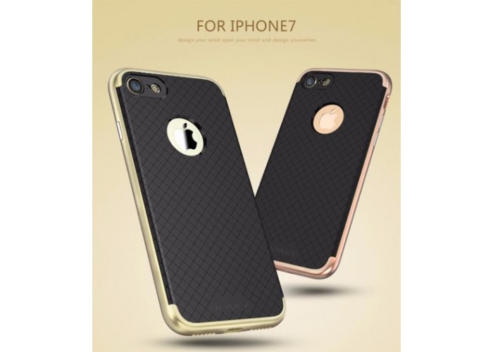 Чехол противоударный iPaky для iPhone 7 / 8 черно золотистый
