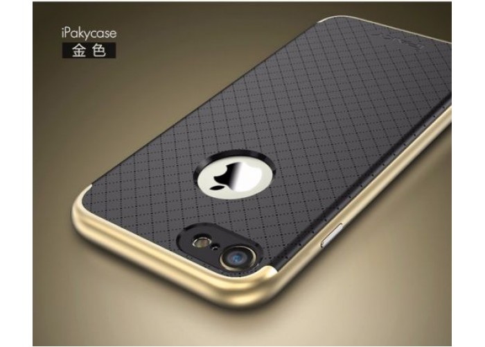 Чехол противоударный iPaky для iPhone 7 / 8 черно золотистый