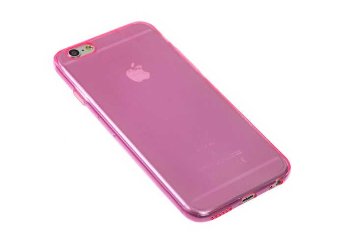Чехол силиконовый для iPhone 6 прозрачно розовый