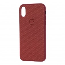 Чехол Carbon New для iPhone Xr темно-красный