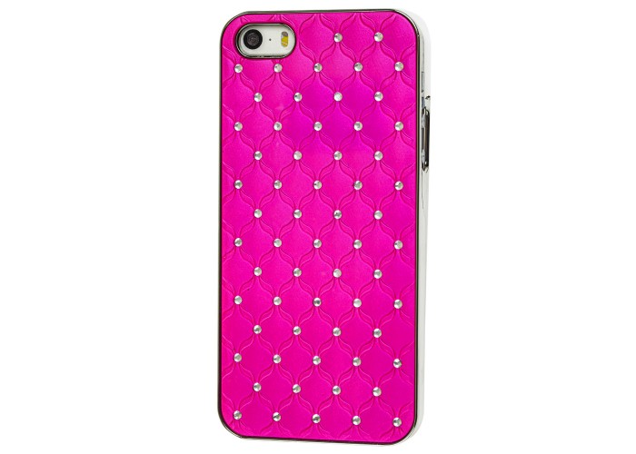 Чехол Diamond для iPhone 5 со стразами розовый