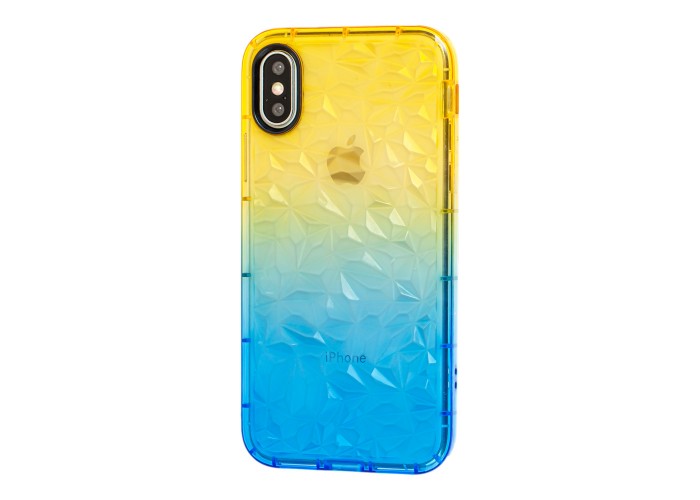 Чехол Gradient Gelin для iPhone X / Xs case желто-синий