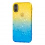 Чехол Gradient Gelin для iPhone X / Xs case желто-синий