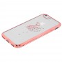 Чехол Kingxbar Diamond для iPhone 6 лебедь со стразами розовый