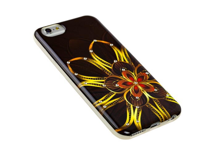 Чехол Vodex Folk для iPhone 6 цветок со стразами
