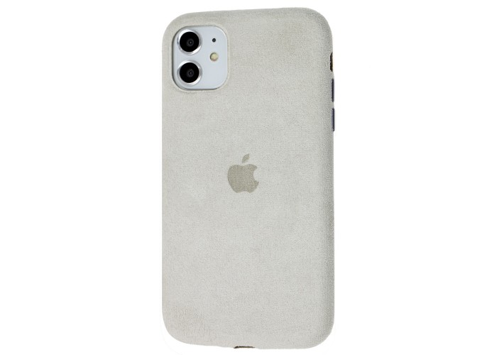 Чехол для iPhone 11 Alcantara 360 светло-серый