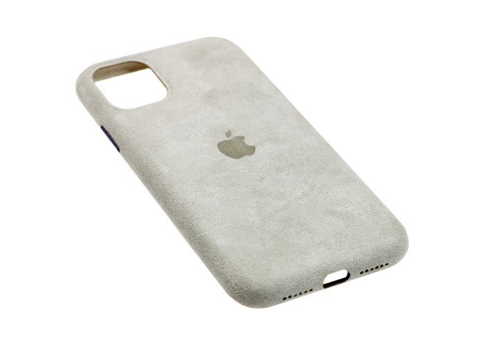Чехол для iPhone 11 Alcantara 360 светло-серый