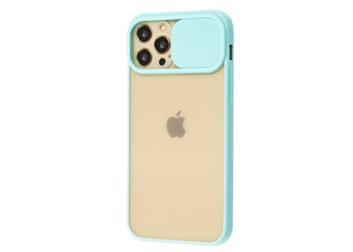 Чехол для iPhone 12 Pro LikGus Camshield camera protect бирюзовый