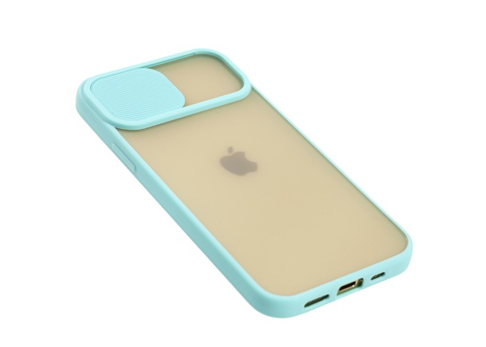 Чехол для iPhone 12 Pro LikGus Camshield camera protect бирюзовый