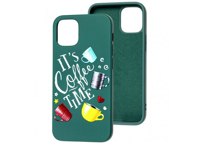 Чехол для iPhone 12 Pro Max Art case темно-зеленый