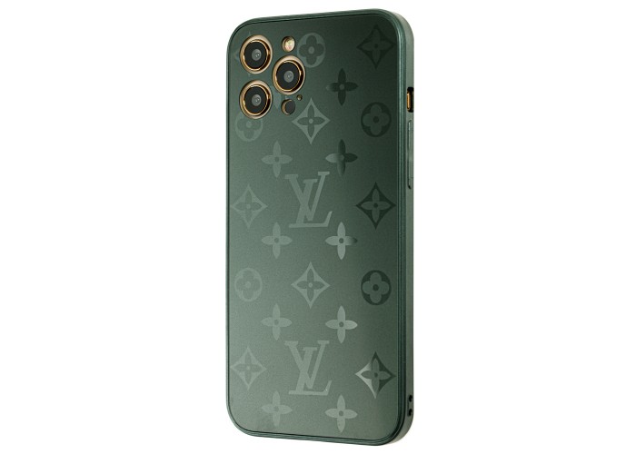 Чехол для iPhone 12 Pro Max glass LV зеленый