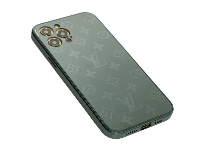 Чехол для iPhone 12 Pro Max glass LV зеленый