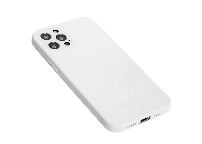 Чехол для iPhone 12 Pro glass LV белый