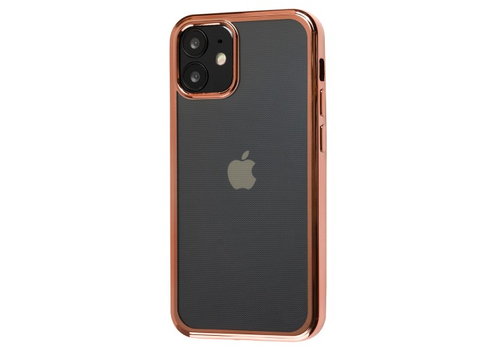 Чехол для iPhone 12 mini Glossy edging розово-золотистый