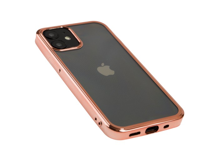 Чехол для iPhone 12 mini Glossy edging розово-золотистый