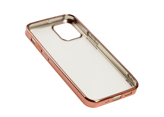 Чехол для iPhone 12 mini Glossy edging розово-золотистый