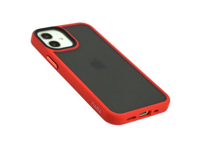 Чехол для iPhone 12 mini Totu Shadow Matte Metal Buttons красный
