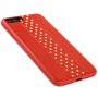 Чехол для iPhone 7 Plus / 8 Plus кожа металл красный