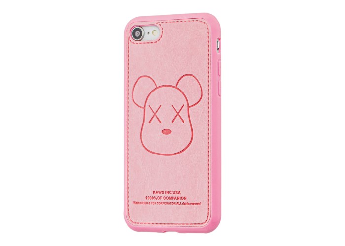 Чехол для iPhone 7 / 8 Kaws leather розовый