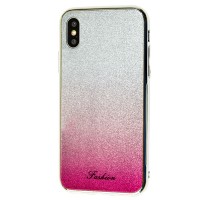 Чехол для iPhone X / Xs Ambre Fashion серебристый / малиновый