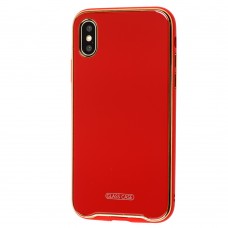 Чехол для iPhone X / Xs Glass Premium красный