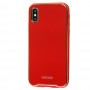 Чехол для iPhone X / Xs Glass Premium красный