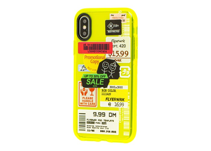 Чехол для iPhone X / Xs Neon print reklama