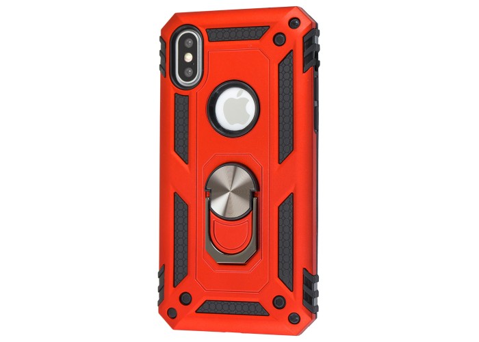 Чехол для iPhone X / Xs Serge Ring ударопрочный красный