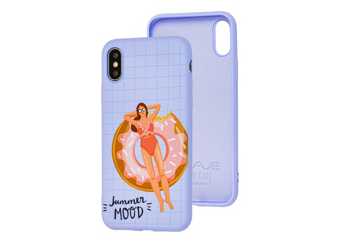 Чехол для iPhone X / Xs Wave Fancy summer mood / light purple