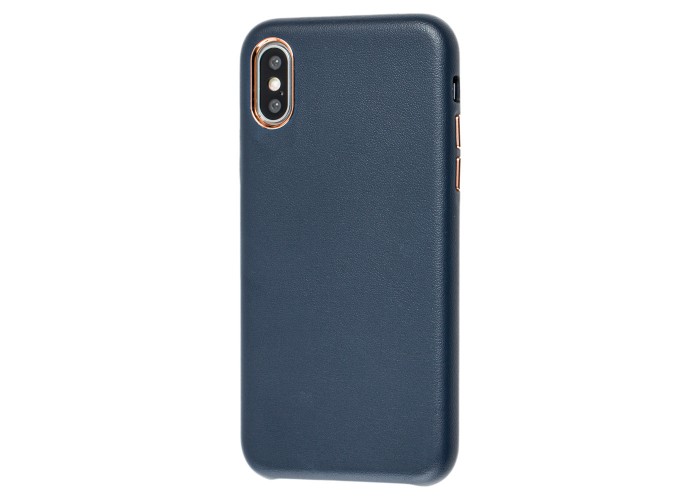 Чехол для iPhone X / Xs эко-кожа синий