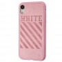 Чехол для iPhone Xr off-white leather розовый