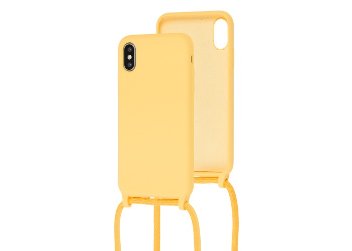 Чехол для iPhone Xs Max Lanyard without logo желтый