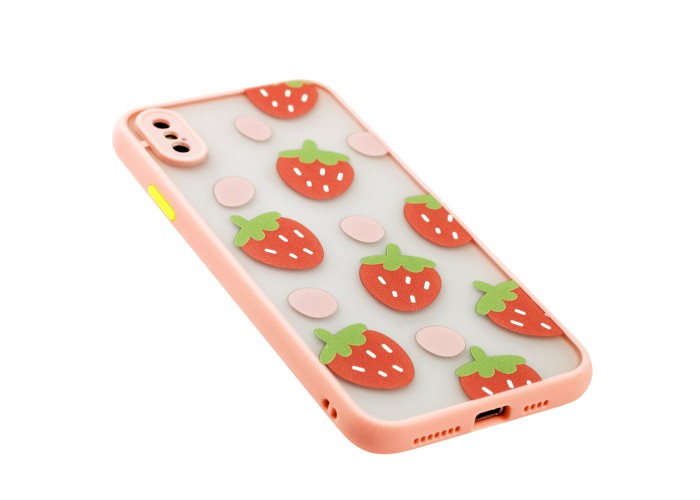 Чехол для iPhone Xs Max Picture shadow matte клубника розовый